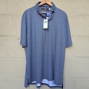 RLX Ralph Lauren Performance Golf Polo Navy AOP Shirt NWT Men ● L